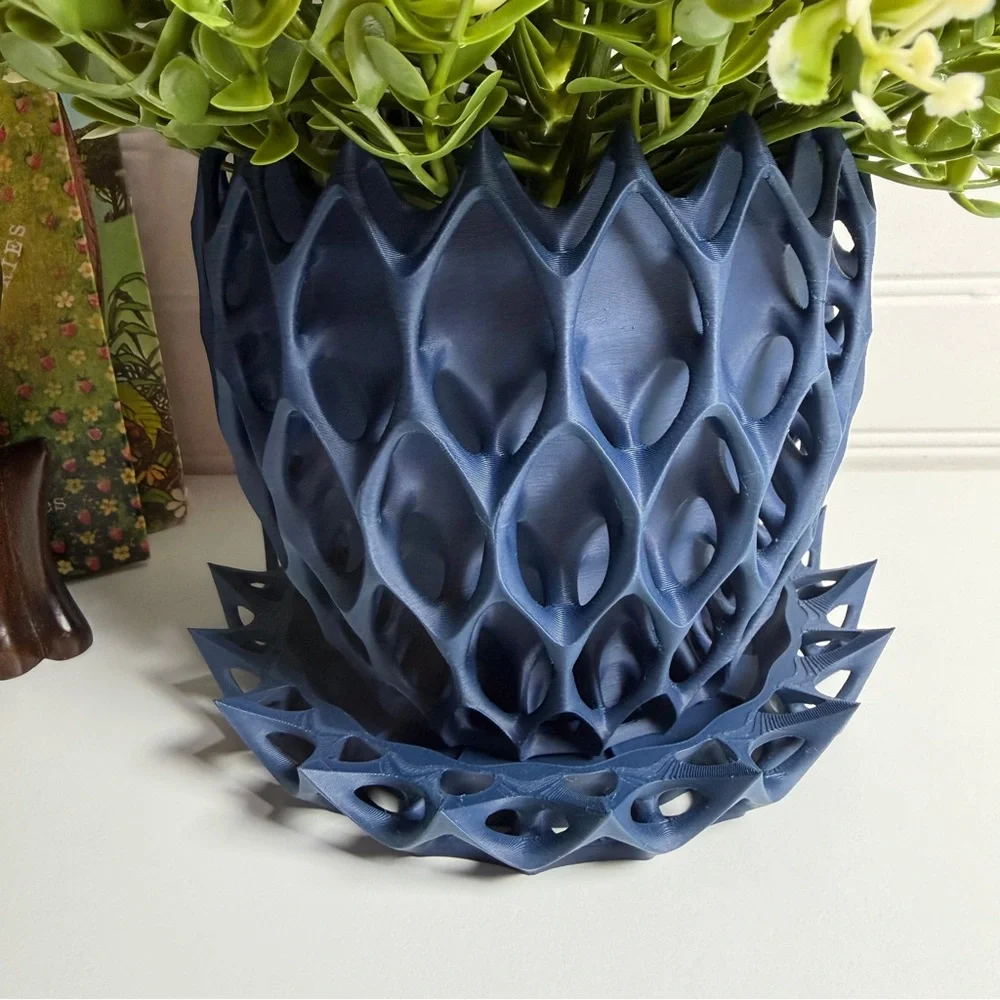 Invader Planter Pot, Small Indoor Flower Pot, Modern Planter with Saucer
